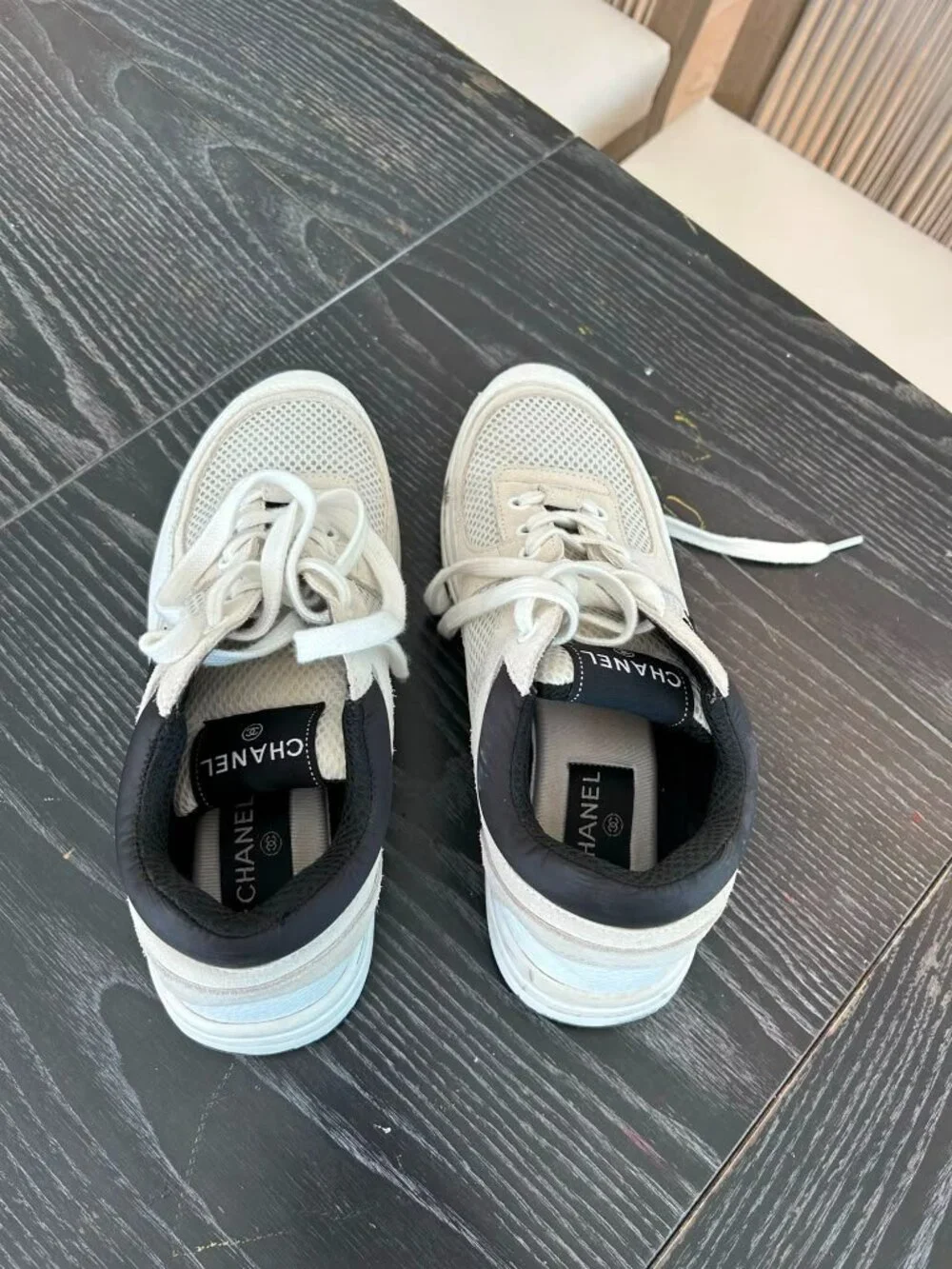 CHANEL SNEAKERS Never Worn Size 9.5 White Black